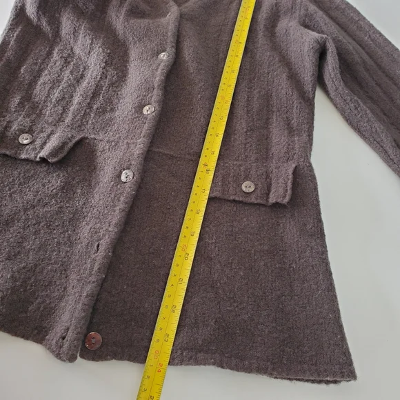 Vintage Small Sweater Tristan And Iseut Wool Cardigan Forest Green V-neck Button - Picture 14 of 16